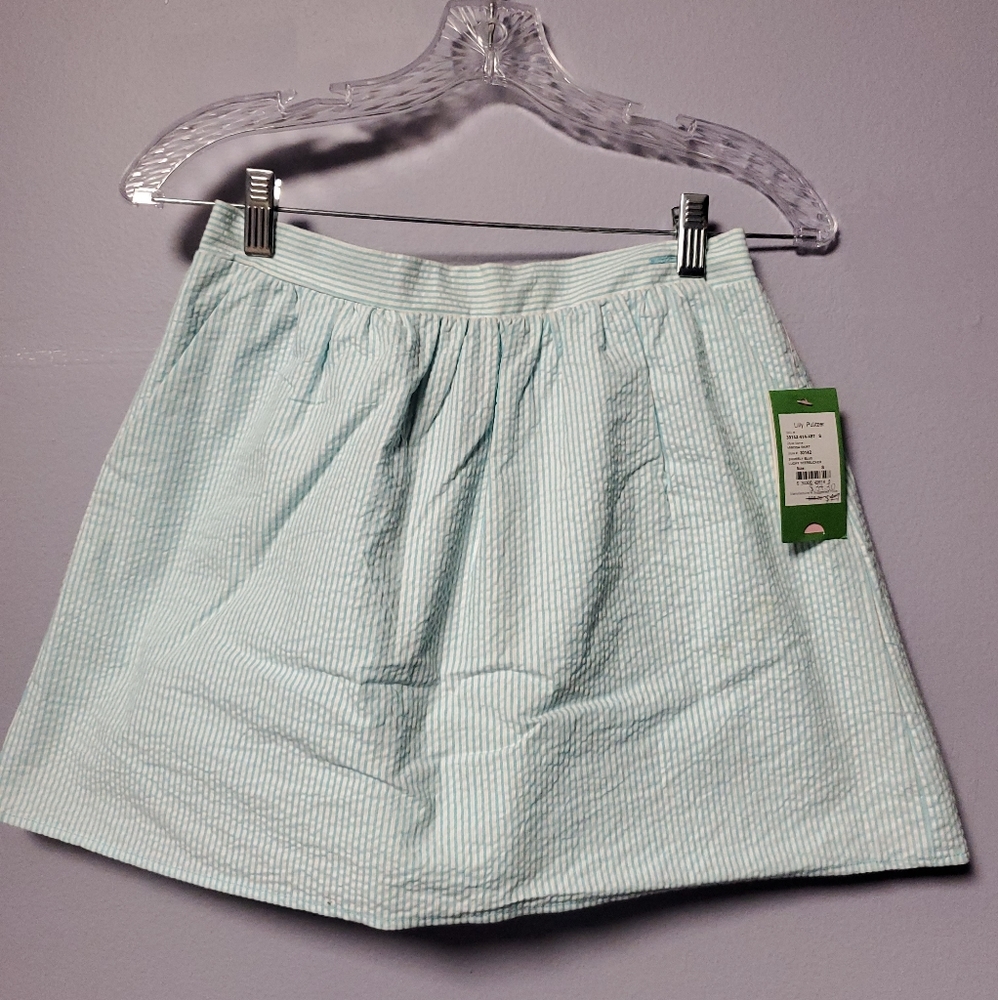 Blue Lilly Pulitzer seersucker skirt
